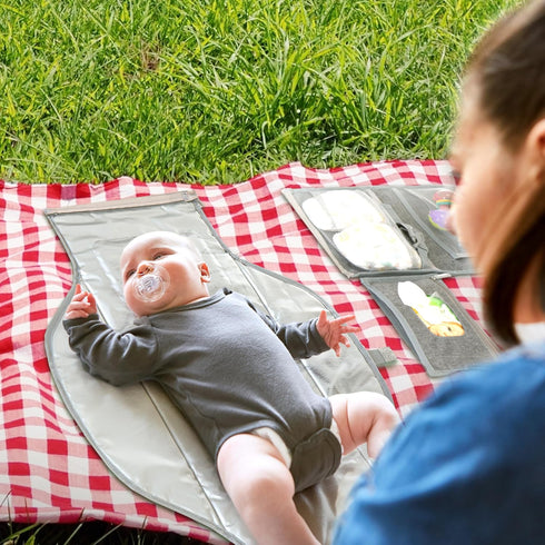 Portable Changing Pad for Baby Soft, Comfortable Portable Diaper Changing Pad with Wipes Pockets, Waterproof and Easy