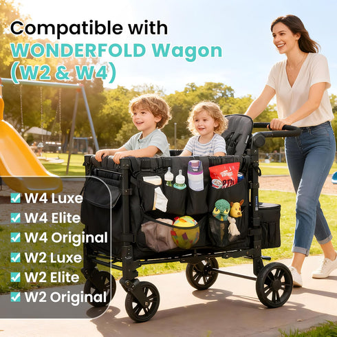 W2 W4 (1 Pack) Stroller Wagon Cargo Net and Organizer, Double-Layer with Extra Storage Space, Wagon Accessories