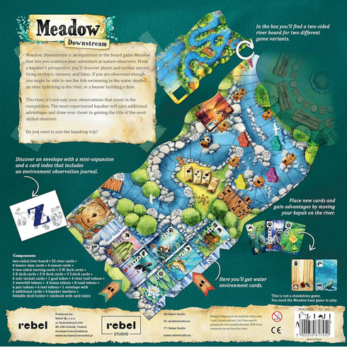 Meadow Downstream Board Game Expansion - Fun Family Strategy Adventure Game for Kids & Adults, Ages 10+, 1-4 Players
