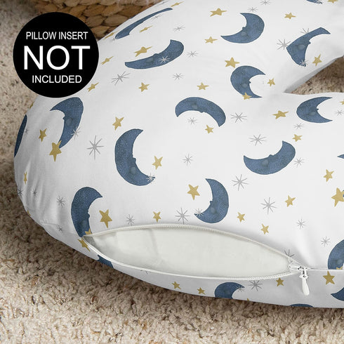 Sweet Jojo Designs Moon and Star Nursing Pillow Cover Breastfeeding Pillowcase for Newborn Infant Bottle Breast Feeding