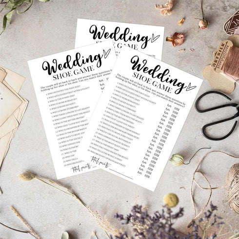 White Theme Bridal Shower Games for 25 Guests, Wedding Shoe Game, Wedding Advice Cards, Reception Games, Bride Groom
