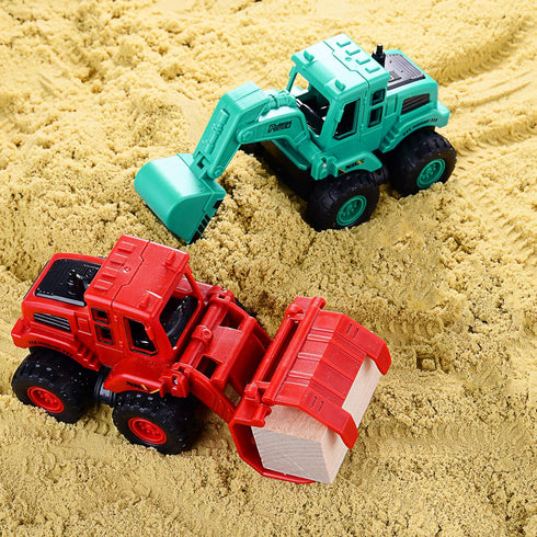 4 Pack Colorful Friction Powered Construction Truck Toys for 3 Years Old Boys and Girls Kids