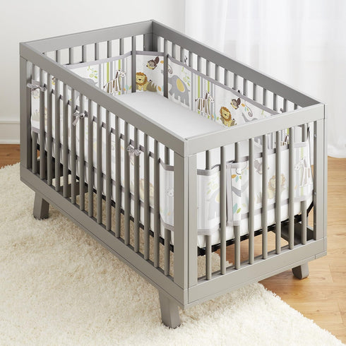 3mm 4FS 3 4 BreathableBaby Breathable Mesh Liner for Full-Size Cribs, Classic Mesh, Safari Fun Too (Size Covers