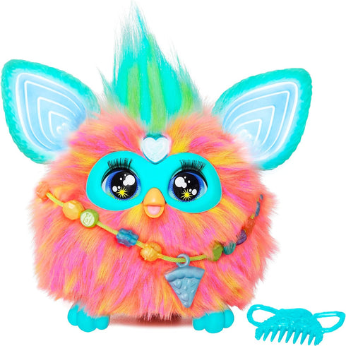 Furby Coral Interactive Plush Toy with 15 Fashion Accessories for 6 Year Old Girls & Boys
