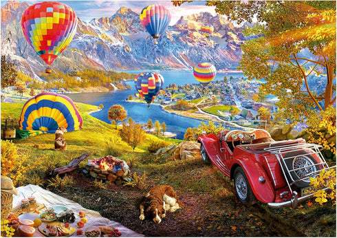 Educa Hot Air Balloon Valley 3000 Piece Jigsaw Puzzle | Puzzle Glue Included | Completed Size 47.24"x 37.79" | Ages 14+