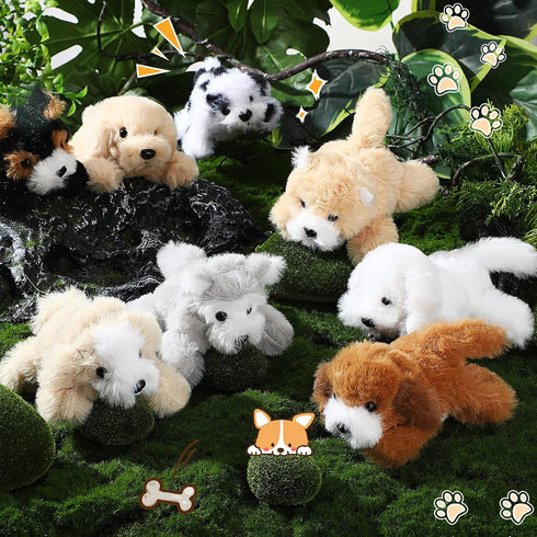 8 5 Inch Sumind Pcs Christmas Dog Stuffed Animals Bulk Assorted Cute Stuffed Puppy Dogs Small Animal for Xmas Holiday