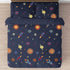 Sweet Jojo Designs Space Galaxy Planets Boy Small Fabric Toy Bin Storage Box Chest For Baby Nursery or Kids Room - Navy