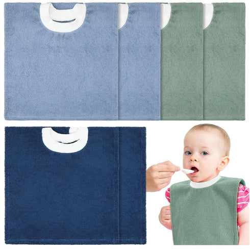 Foaincore 6 Pcs Pullover Baby Bibs Cotton Terry Toddler Absorbent Infant for