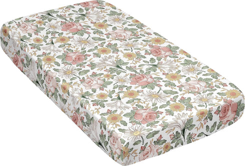 Sweet Jojo Designs Vintage Floral Boho Girl Baby Satin Fitted Crib Sheet Infant Newborn Nursery Toddler Bed Room