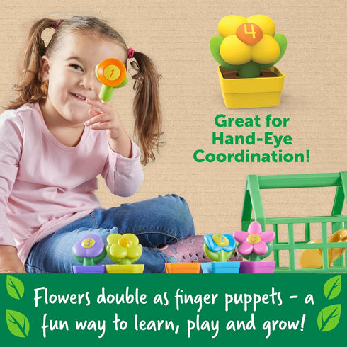 Learning Resources Growing Greenhouse Playset - Color and Number Eco Friendly Preschool Learning Toys for Ages 18+