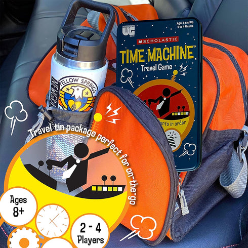 University Games Scholastic Time Machine History Travel Card Game in a Tin for Kids - 2 to 4 Players Ages 8 Up