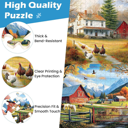 WSCXSC 2 Pack 300 300 Countryside Pieces Puzzle for Adults,Autumn Puzzle Farm Jigsaw Puzzles Pieces for Adults Kids