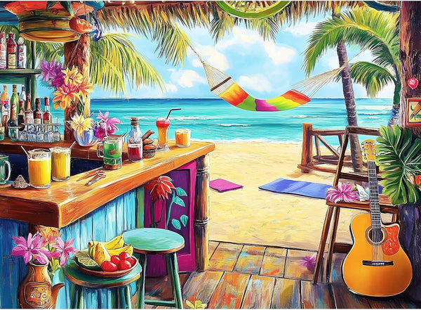 VOLUVOLU 500 Piece Puzzle for Adults, Vacation Jigsaw Puzzle, Seaside Bar Puzzles 500