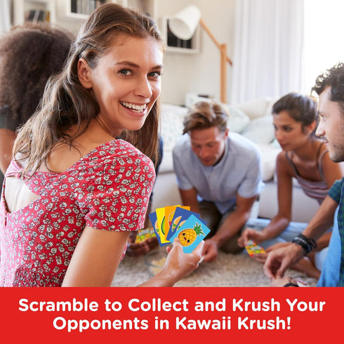 AQUARIUS Kawaii Krush Card Game, Fun Family Party Game for Kids, Teens & Adults, 2 to 7 Players Ages 6 & Up