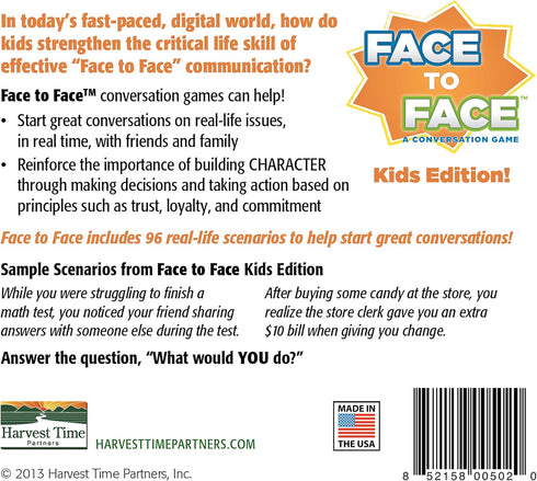Face to Face Card Game (Kids Edition) – Open Communication, Ages 7 and Up