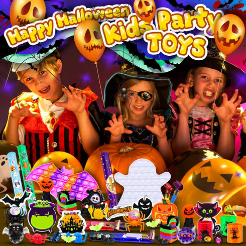 600+pcs Pack Halloween Party Favors for Kids Fidget Toys Bulk Prize Boxes Treasure Box Goodie Bag Stuffers Carnival