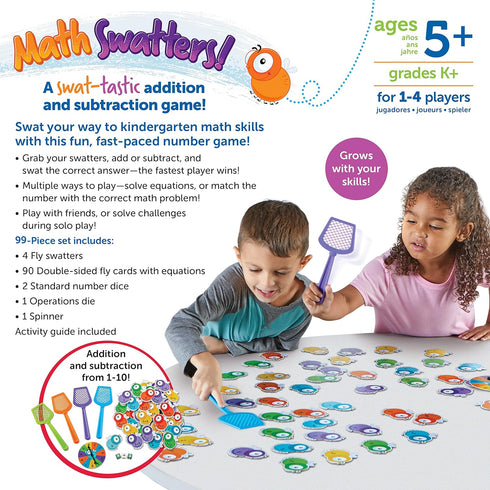 Learning Resources Mathswatters Addition & Subtraction Game - 99 Pieces for Age 5+ Kids, Educational Games