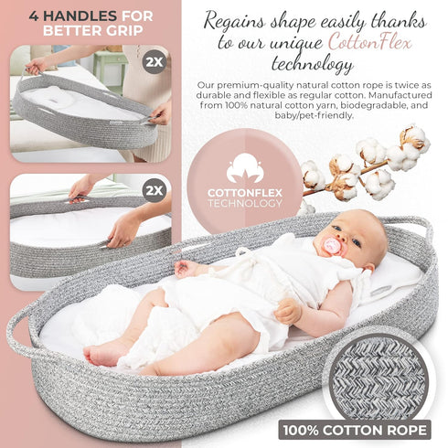 Stylish Baby Changing Basket - Functional Nursery Storage Solution