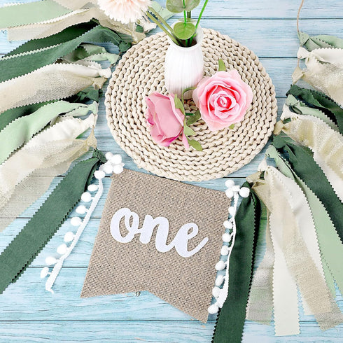 1st 80 inch Buryeah One Highchair Banner Birthday Highchair Banner for Girls Boys Birthday Party Supplies Cake Photo