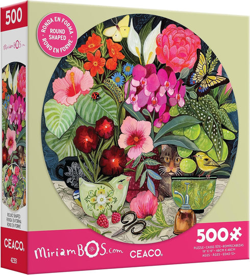 Ceaco - Patiently Waiting - Miriam Bos - 500 Piece Round Jigsaw Puzzle