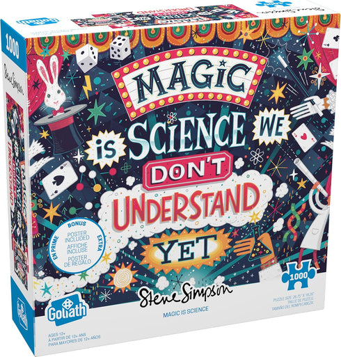 Goliath Steve Simpson: Magic is Science 1000-Piece Puzzle with Poster, Completed Size 26.75 x 18.26 Inches