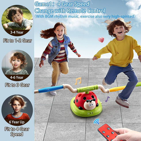 Pobaiyi 3 1 4-8 5-7 8-13 in Musical Jump, Toss Ring Game and Stomping Launch Rocket Launcher for Kids Outdoor Toys