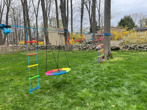 PELLOR Multi-Color Ninja Rings, Gymnastic Rings Backyard Playground Training Equipment Play for Kids & Adults, Swing