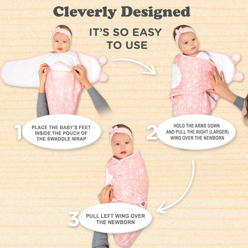 Bublo Baby Swaddles for Newborns - 3-Pack Infant Swaddles 0-3 Months - Adjustable Swaddle Sleep Sack - Soft Organic
