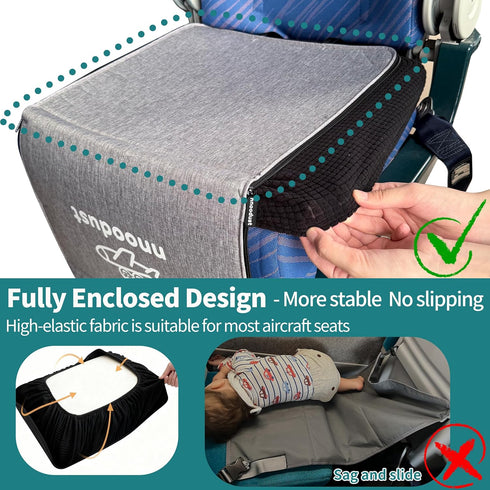 NNOODUST Toddler Airplane Bed for Toddler with Tray Cover Can Turn into Bag, Toddler Airplane Seat Extender for Kids