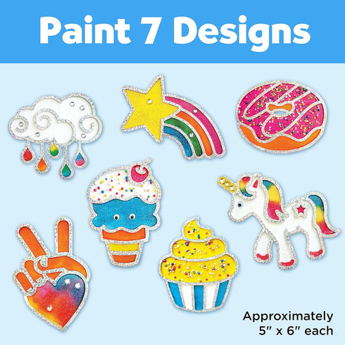 Creativity for Kids Easy Sparkle Window Art Kit, Paint and Decorate 7 DIY Suncatchers for Kids Ages 6-8+