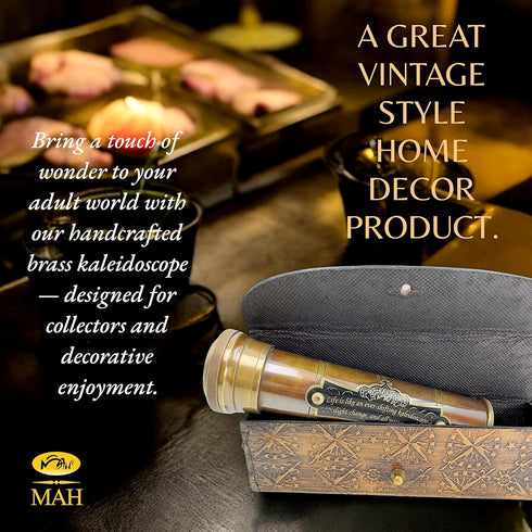MAH Handcrafted Brass Kaleidoscope Vintage Nautical Collectible Gift for Adults & Collectors Sentimental Keepsake