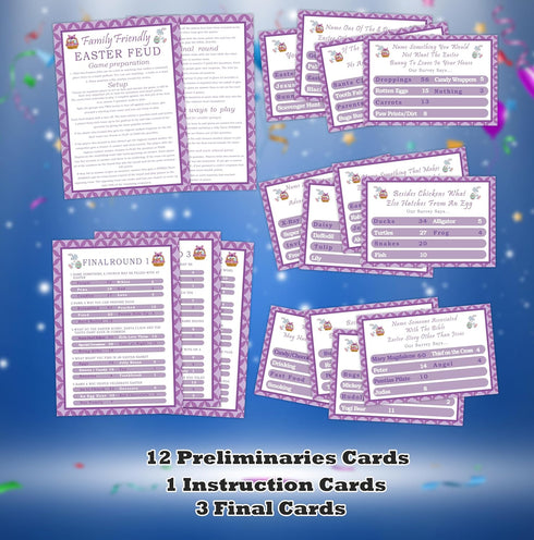 Easter Friendly Feud Game - Trivia Games for Adults, Ice Breaker Games, Easter Classroom Activities, Indoor Family Fun