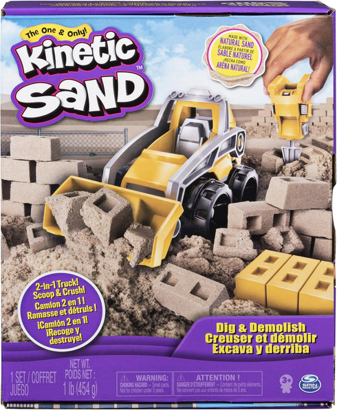 Kinetic Sand Dig & Demolish Playset, 1lb with Toy Truck, Sensory Toys for Kids Ages 3 and Up