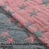 NTBAY 3 Layer Toddler Blanket - Muslin Cotton Jacquard, Lightweight Thermal Baby Blanket, 30"x40", Red and Black Star