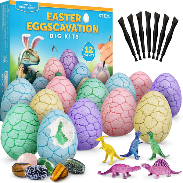 Blue Marble Easter Eggscavation Dig Kit - 12 Easter Egg Dig Bricks