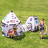 JOYIN White Rocket Ship Pop Up Play Tent - Kids Indoor Outdoor Spaceship Tent Set with Tunnel and Playhouse