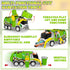 Set 2pcs 3 4 5 6 7 8 Large Friction Powered Garbage Truck Toy with Effect Sound, Ejecting Race Cars, Includes Dumpster