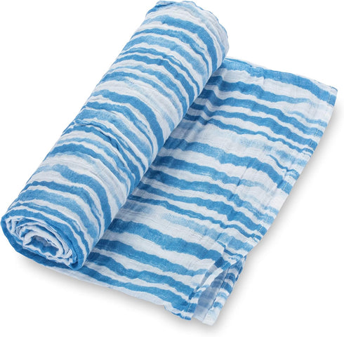 LollyBanks Muslin Swaddle Blanket, 100% Muslin Cotton Blanket for Boys, 47 X