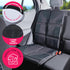 Waterproof Car Seat Protector for Child with Thick Padding, 2 Pockets, Universal Car Seat Pad & Mat - Black