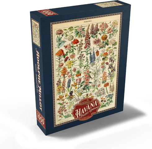 MyPuzzle Fleurs Vintage Art Poster, Adolphe Millot - Premium 1000 Piece Jigsaw Puzzle for Adults