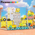 PicassoTiles Magnet Tile Building Blocks, Printed Construction Themed Toy Set with 8 Character Action Figures for Kids