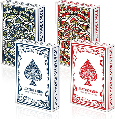 Plastic Playing Cards 2 Pack Waterproof Poker Cards,Jumbo Large Print Playing Cards for Adults Seniors,2 Decks of Cards Set Poker Size Cards Professional, for Fun Card Game