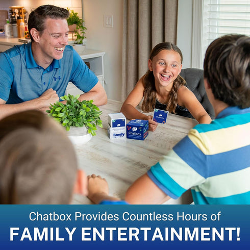 200 Chatbox Conversation Starter Cards - Family Games for Kids and Adults - Fun Travel Games - Party Card Game