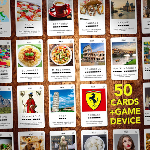 100 PICS Italy Quiz Game - Educational Travel Trivia Flash Card Puzzle Games for Smart Kids, POP08007