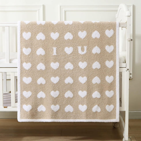 30 40 BOBOYOYO Plush Baby Blankets for Newborn Girls Boys Heart Soft Fuzzy Warm Swaddle Receiving Blanket x Polyester