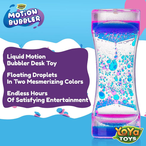 YoYa Toys Liquimo - Liquid Motion Bubbler 1 Pack, Sensory Fidget Toy for Kids & Adults, Hourglass Bubble Timer