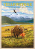 MyPuzzle Yellowstone National Park Vintage Travel Poster, Hayden Valley Bisons - Premium 1000 Piece Puzzle