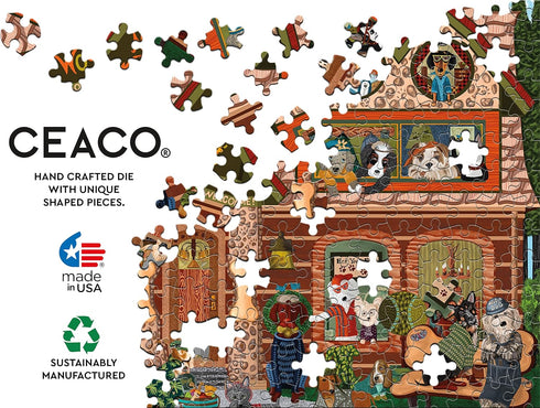 Ceaco - Woof N Wag - North Woof Inn - 300 Piece Jigsaw Puzzle for Kids and Adults