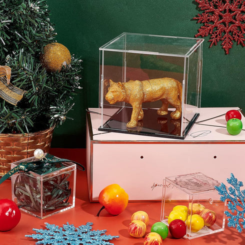 FINGERINSPIRE Clear Acrylic Display Case - 4x4x4 Inch Cube, Dustproof Protection Showcase for Action Figures