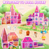 Set 3-5 4-8, Magnetic Tiles Doll House Building Toys with Double Sided Printed Design, Play House Magnetic Blocks